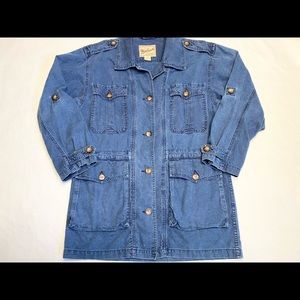 Vintage Woolrich Women’s Long Sleeve Button Down Utility Work Jacket Size Medium